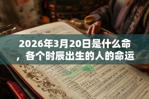 2026年3月20日是什么命，各个时辰出生的人的命运