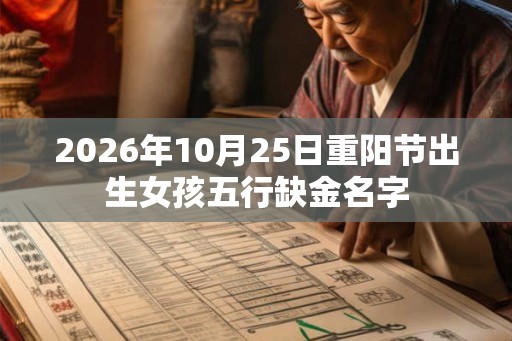 2026年10月25日重阳节出生女孩五行缺金名字