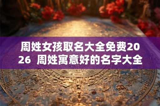周姓女孩取名大全免费2026  周姓寓意好的名字大全
