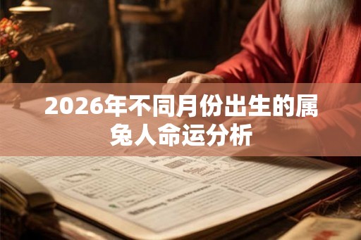 2026年不同月份出生的属兔人命运分析