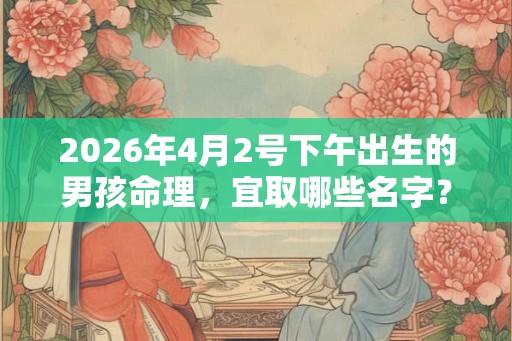 2026年4月2号下午出生的男孩命理，宜取哪些名字？