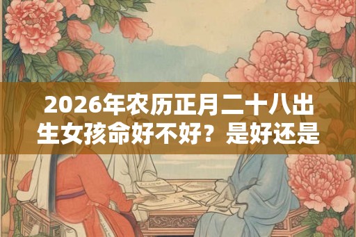 2026年农历正月二十八出生女孩命好不好？是好还是坏？