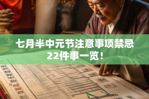 七月半中元节注意事项禁忌22件事一览！