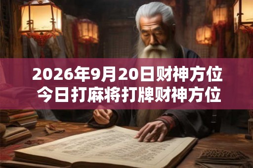 2026年9月20日财神方位 今日打麻将打牌财神方位