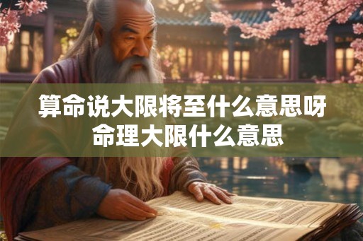 算命说大限将至什么意思呀  命理大限什么意思