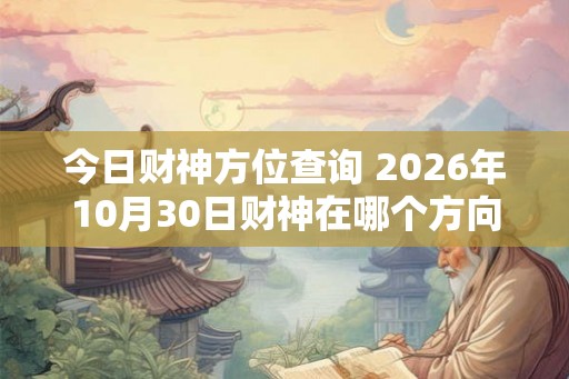 今日财神方位查询 2026年10月30日财神在哪个方向