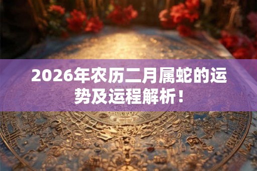 2026年农历二月属蛇的运势及运程解析！