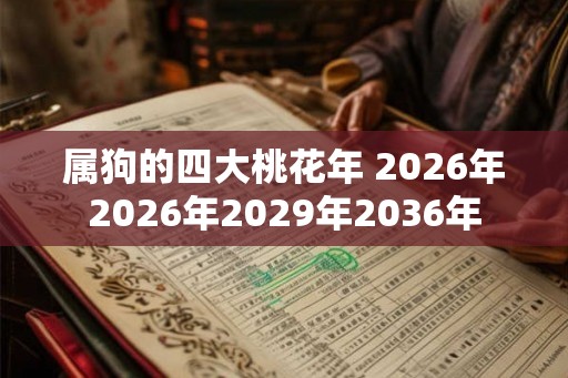 属狗的四大桃花年 2026年2026年2029年2036年 属狗的四大桃花年 2026年2026年2029年2036年