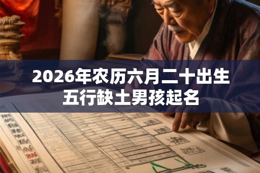 2026年农历六月二十出生五行缺土男孩起名