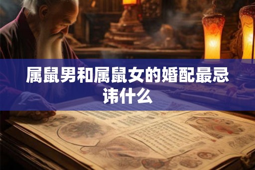 属鼠男和属鼠女的婚配最忌讳什么