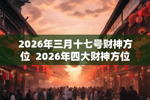 2026年三月十七号财神方位  2026年四大财神方位