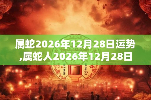 属蛇2026年12月28日运势,属蛇人2026年12月28日财运,生肖蛇2026年12月28日运势