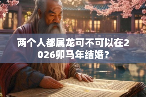 两个人都属龙可不可以在2026卯马年结婚？