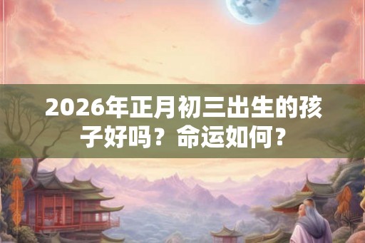 2026年正月初三出生的孩子好吗？命运如何？