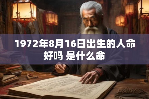 1972年8月16日出生的人命好吗 是什么命