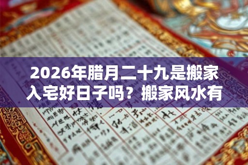 2026年腊月二十九是搬家入宅好日子吗?搬家风水有何讲究? 2026年腊月二十九是搬家入宅好日子吗?搬家风水有何讲究?