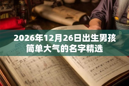 2026年12月26日出生男孩简单大气的名字精选