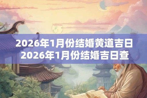2026年1月份结婚黄道吉日 2026年1月份结婚吉日查询