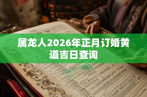 属龙人2026年正月订婚黄道吉日查询