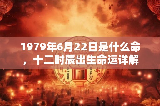 1979年6月22日是什么命，十二时辰出生命运详解