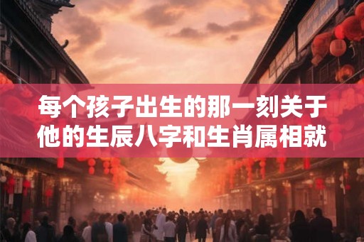 每个孩子出生的那一刻关于他的生辰八字和生肖属相就已经注定