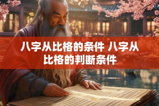 八字从比格的条件 八字从比格的判断条件