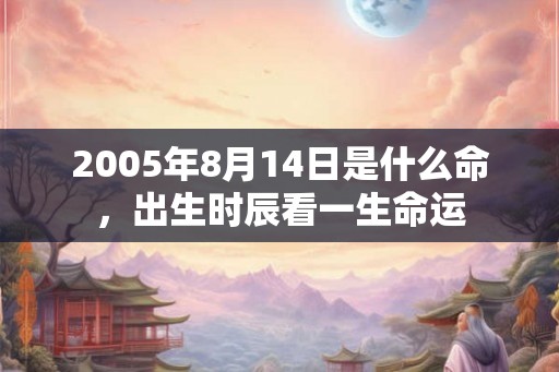 2005年8月14日是什么命，出生时辰看一生命运