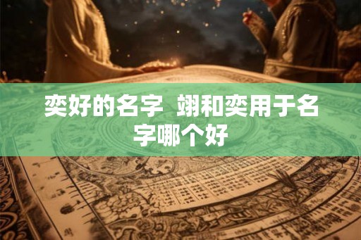 奕好的名字  翊和奕用于名字哪个好