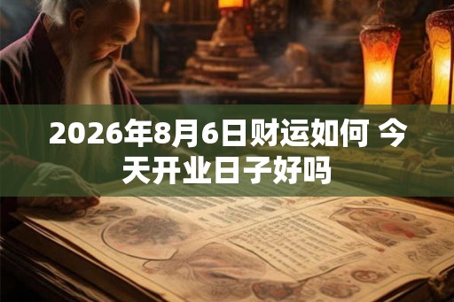 2026年8月6日财运如何 今天开业日子好吗