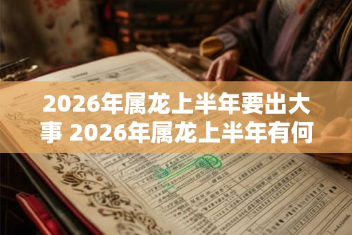 2026年属龙上半年要出大事 2026年属龙上半年有何大事