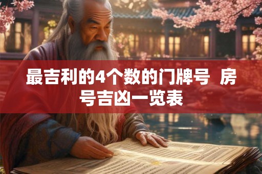 最吉利的4个数的门牌号  房号吉凶一览表