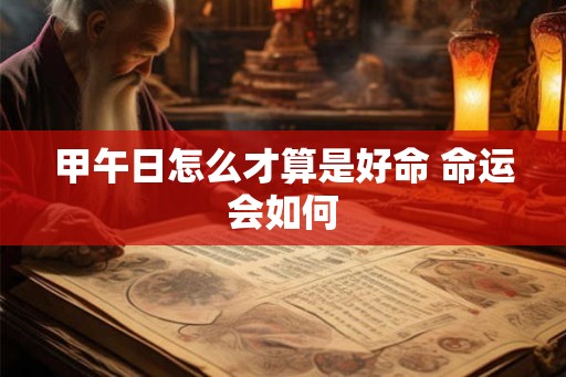甲午日怎么才算是好命 命运会如何 甲午日怎么才算是好命 命运会如何