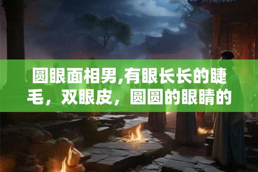 圆眼面相男,有眼长长的睫毛，双眼皮，圆圆的眼睛的男生。