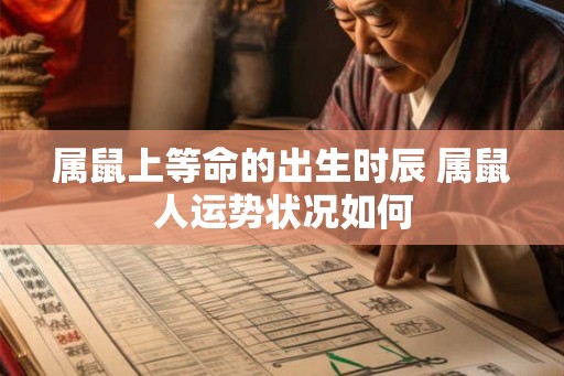 属鼠上等命的出生时辰 属鼠人运势状况如何