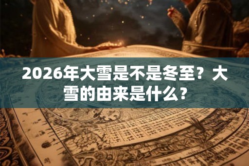 2026年大雪是不是冬至？大雪的由来是什么？