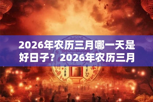 2026年农历三月哪一天是好日子？2026年农历三月黄道吉日一览！
