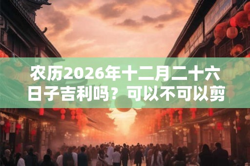 农历2026年十二月二十六日子吉利吗?可以不可以剪头发动土? 农历2026年十二月二十六日子吉利吗?可以不可以剪头发动土?