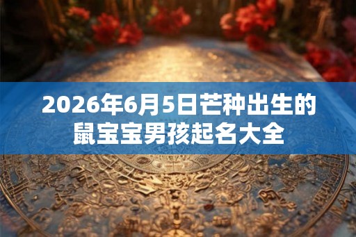 2026年6月5日芒种出生的鼠宝宝男孩起名大全