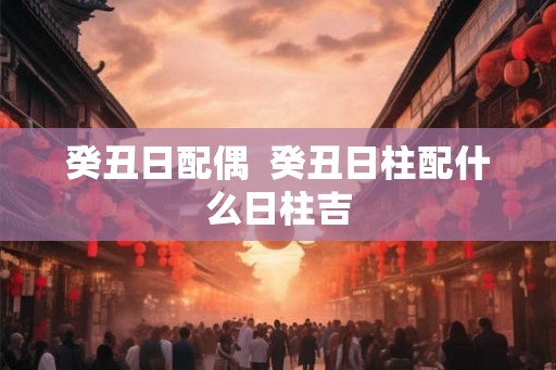 癸丑日配偶  癸丑日柱配什么日柱吉