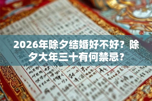 2026年除夕结婚好不好？除夕大年三十有何禁忌？