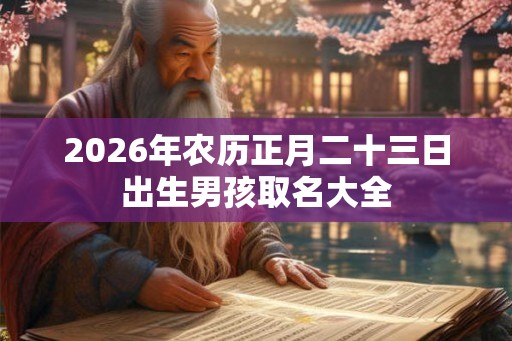 2026年农历正月二十三日出生男孩取名大全 2026年农历正月二十三日出生男孩取名大全