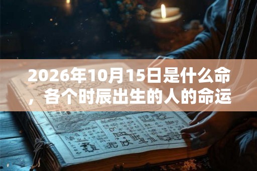 2026年10月15日是什么命,各个时辰出生的人的命运 2026年10月15日是什么命,各个时辰出生的人的命运