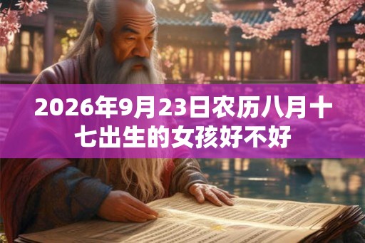 2026年9月23日农历八月十七出生的女孩好不好