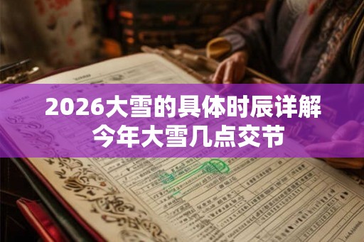 2026大雪的具体时辰详解  今年大雪几点交节