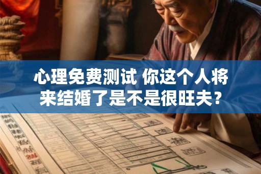 心理免费测试 你这个人将来结婚了是不是很旺夫? 心理免费测试 你这个人将来结婚了是不是很旺夫?