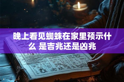 晚上看见蜘蛛在家里预示什么 是吉兆还是凶兆
