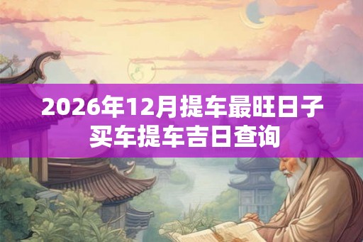 2026年12月提车最旺日子 买车提车吉日查询