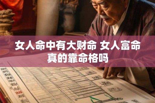 女人命中有大财命 女人富命真的靠命格吗