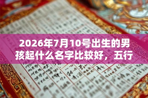 2026年7月10号出生的男孩起什么名字比较好，五行属什么