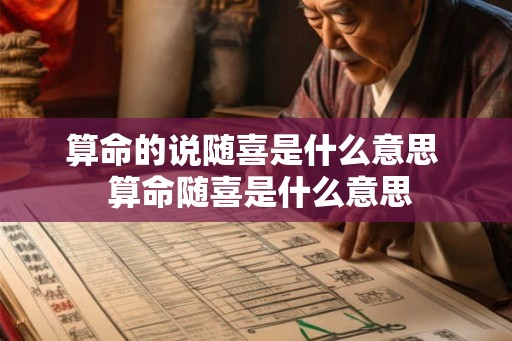 算命的说随喜是什么意思  算命随喜是什么意思